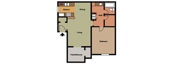 1 bed 1 bath floor plan