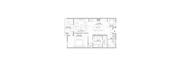 a floor plan of a house with bedrooms and a kitchen