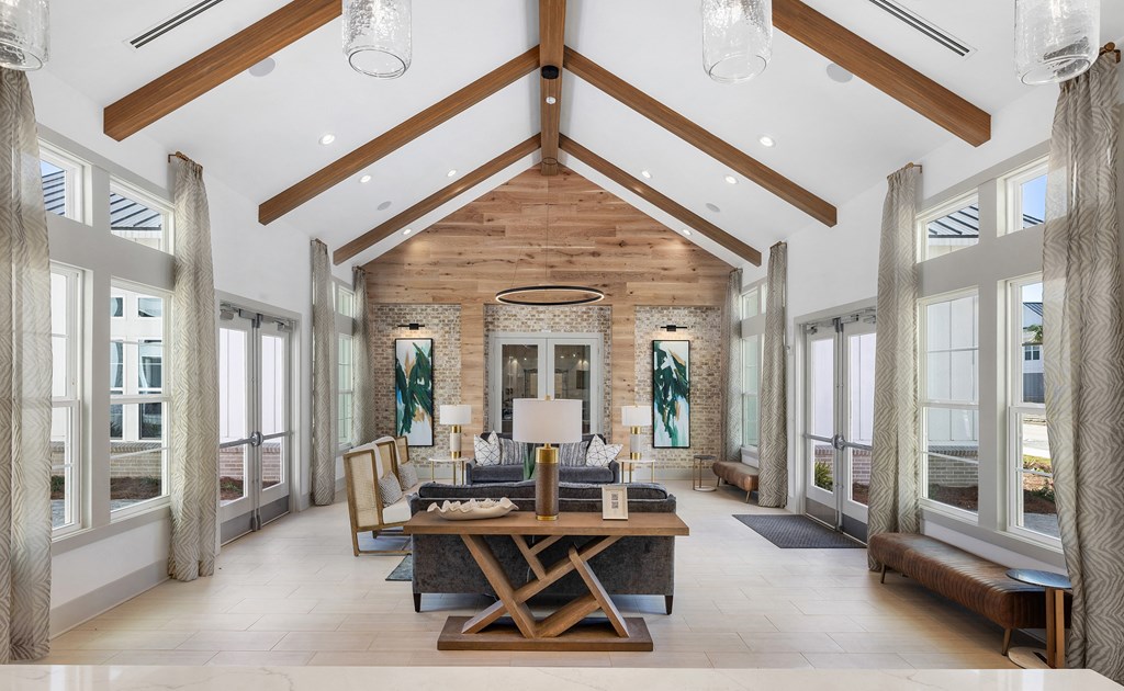 Leasing center lobby with seating