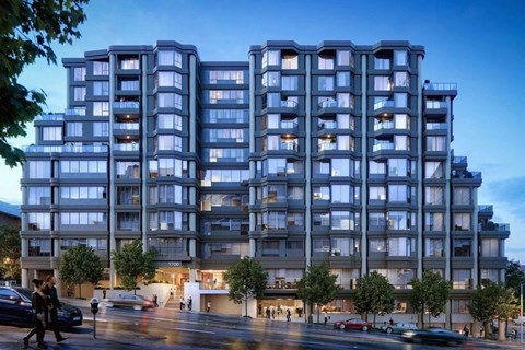 A large, modern apartment building with many windows and balconies. at 1700 California Street, San Francisco, 94109