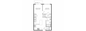 a floor plan of a bedroom apartment