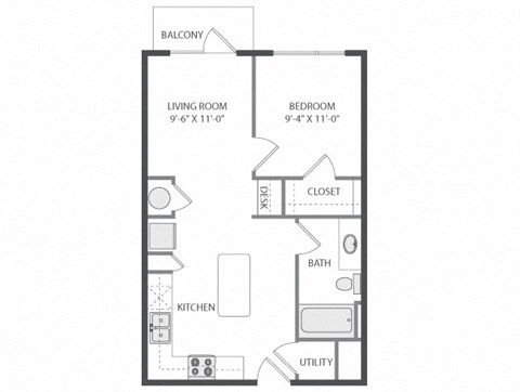a floor plan of a bedroom apartment