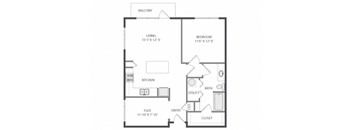 a floor plan of a bedroom apartment