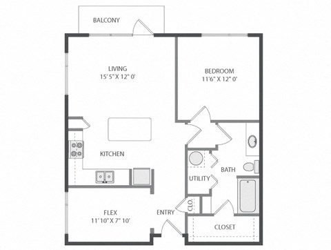 a floor plan of a bedroom apartment