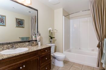 Slab Granite Countertops in Bath/Kitchen sink at Rosina Vista in Chula Vista, CA