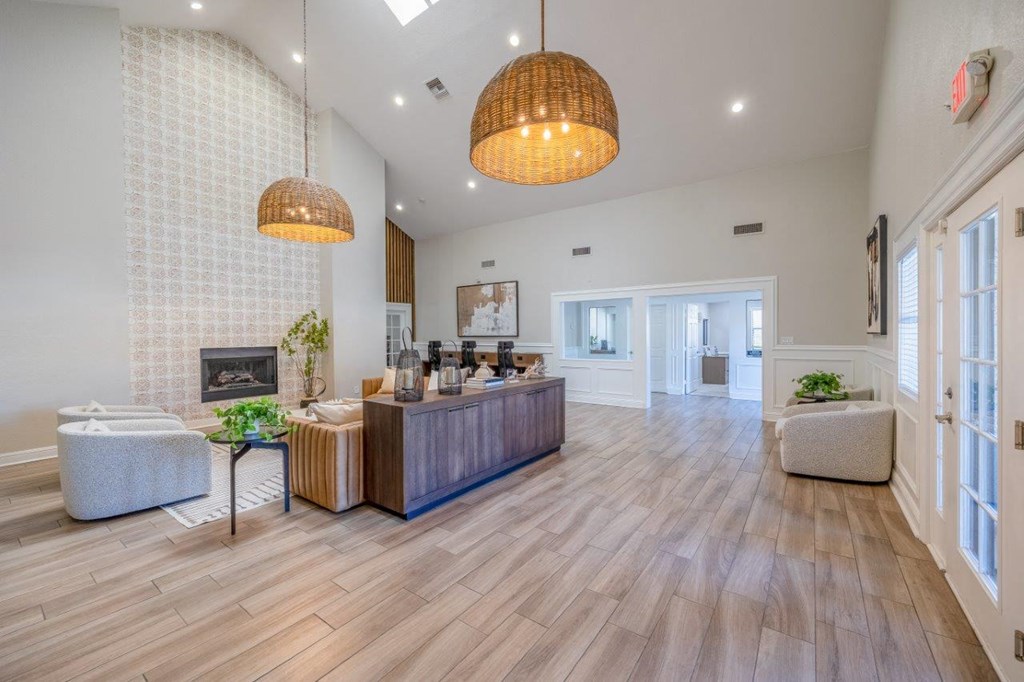 the lobby or reception area of the leasing office