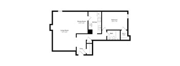 A black and white image of a floor plan for a house.