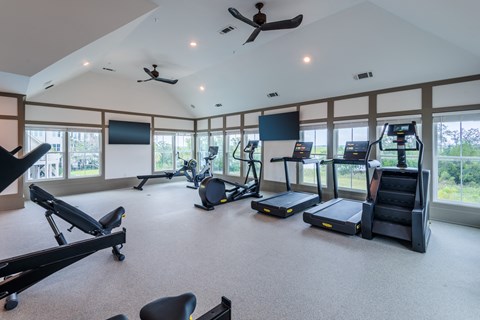 Fitness center with equipment