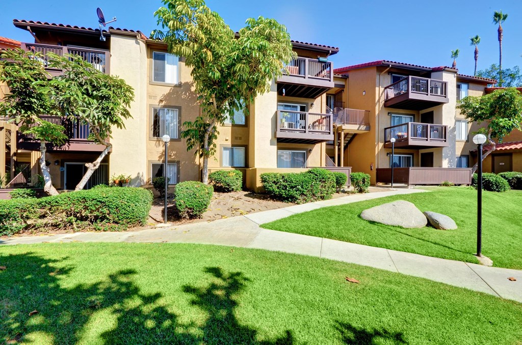 Exterior view of buildings at Bella Terra, Vista, CA, 92081