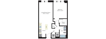 747 sf ft floorplan