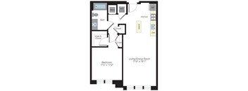 692 sq ft floorplan