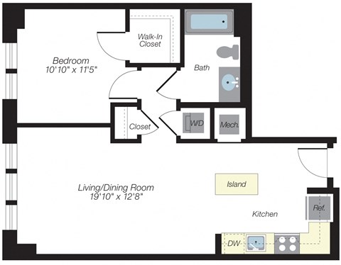 692 sq ft floorplan