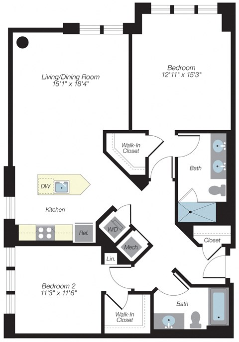 1201 sq ft floorplan