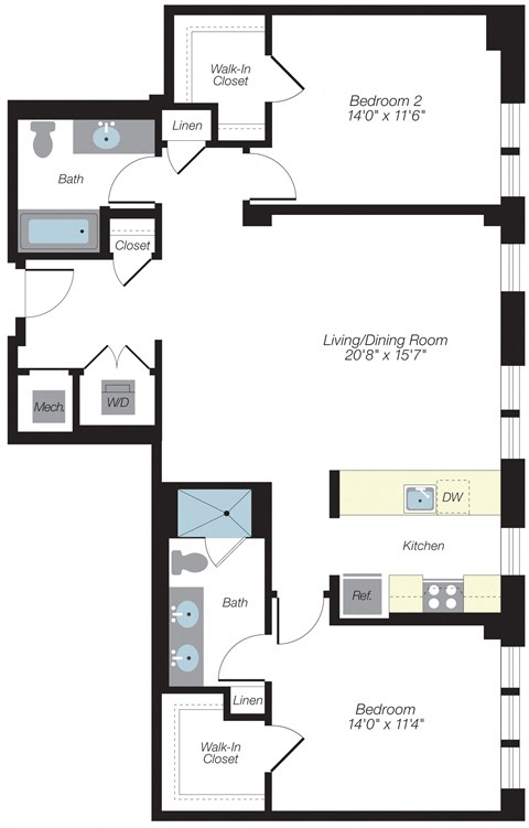 1234 sq ft floorplan