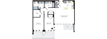 1117 sq ft floorplan