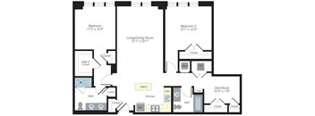 1277-1284 sq ft floorplan