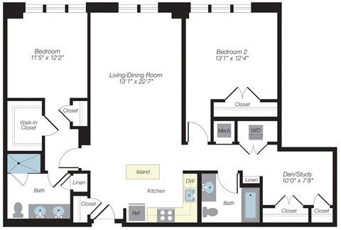 1284 sq ft floorplan