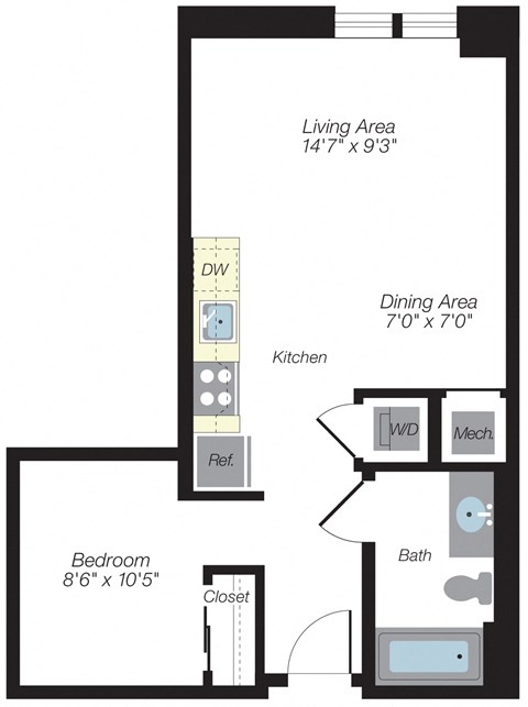 554 sq ft floorplan