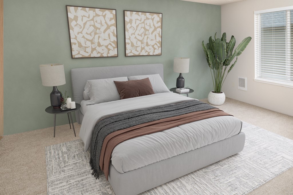 Bedroom With Expansive Windows at Veri at Timberhill, Corvallis