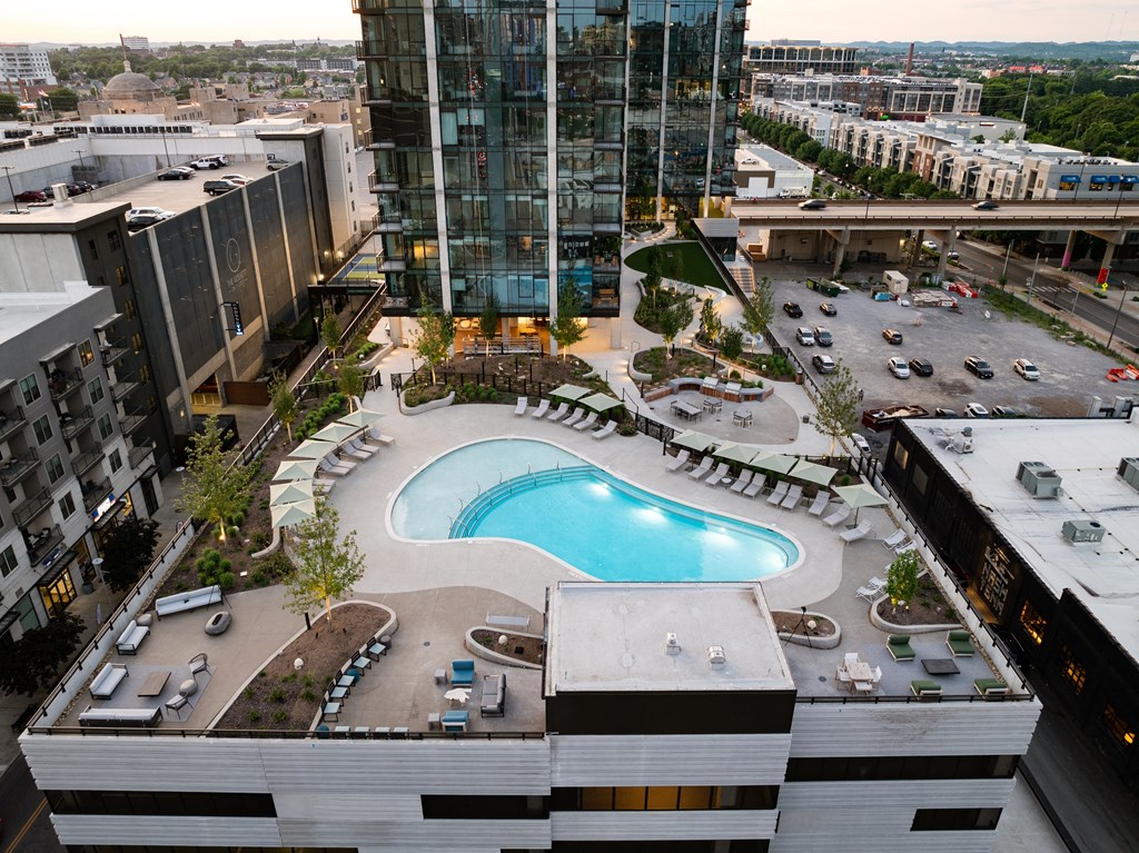 a view of the pool at vivo city apartments or nearby