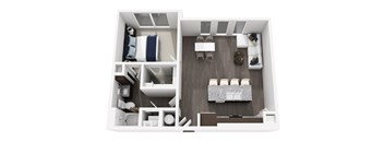 A5A Floor Plan at 422 at the Lake, Texas, 78704