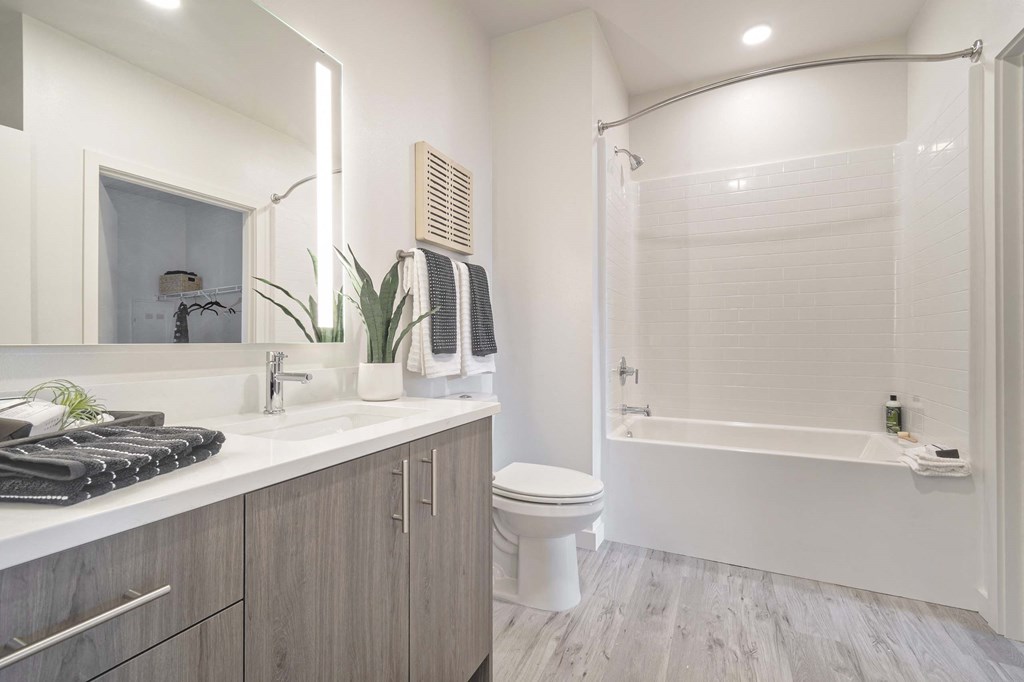 a bathroom with a shower and a toilet and a sink