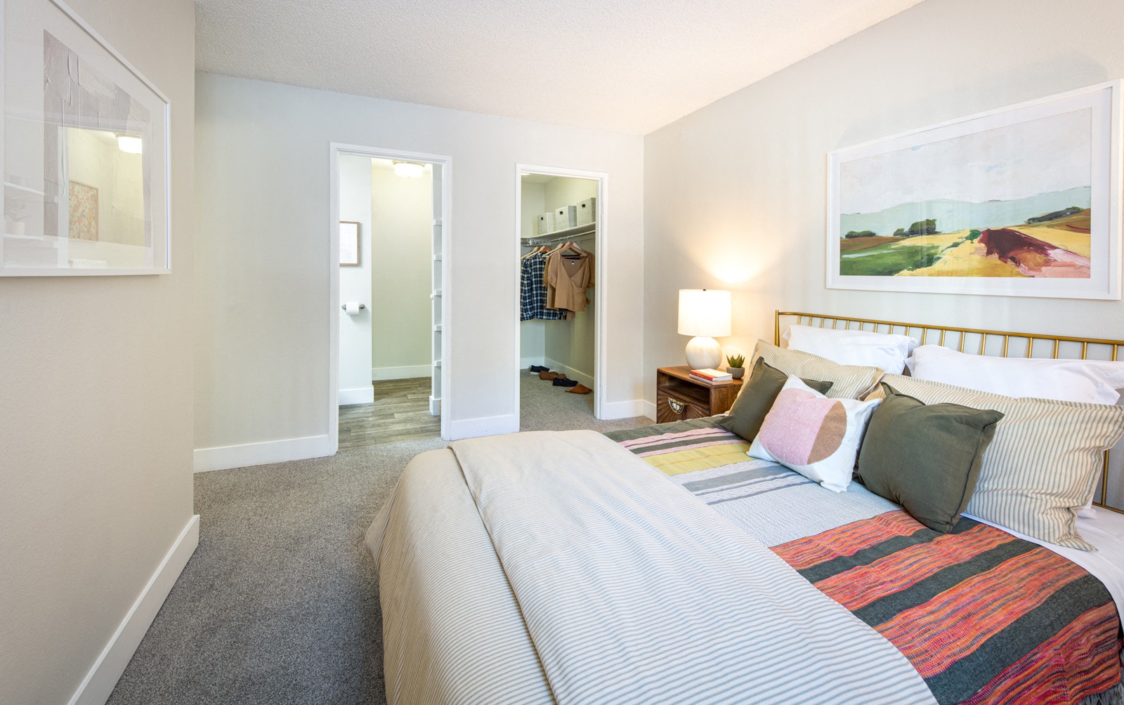 Bedroom with closet and bathroom