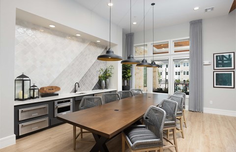 the dining room is open to the kitchen and living room