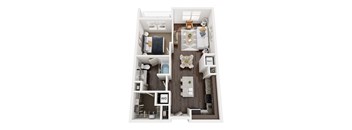 a 3 bedroom floor plan with a bathroom and a living room