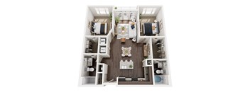 a 3 bedroom floor plan with a bathroom and a living room