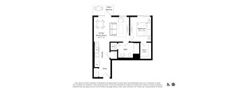 A black and white image of a floor plan for a home.