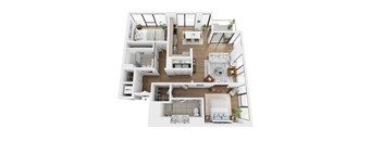 a234 floor plan  1 bedroom with 2 baths  1192 square feet