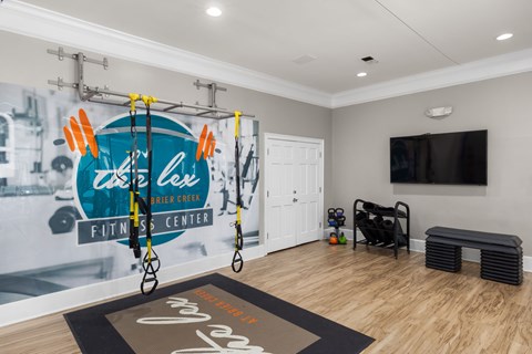 Gym room at The Lex at Brier Creek, Morrisville