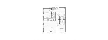a floor plan of a small house with a garage