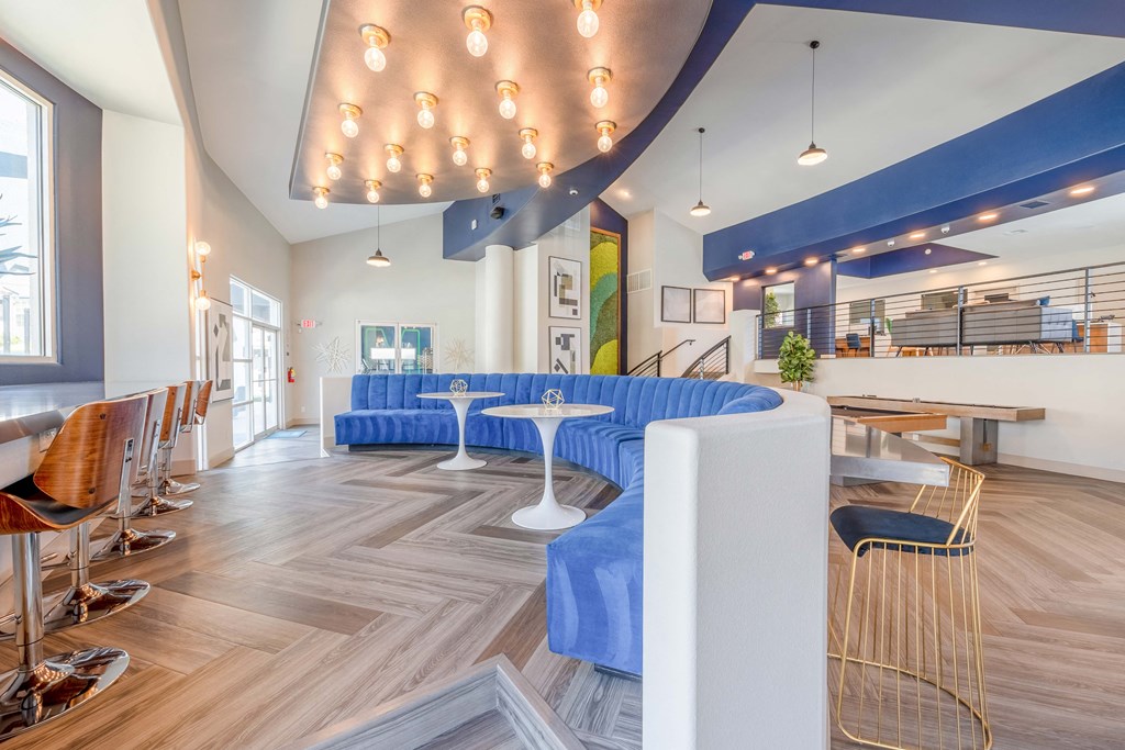 a view of the lobby at the flats at big tex apartments in san antonio