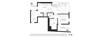 A black and white image of a house floor plan.