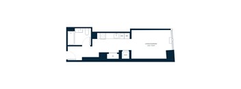 A floor plan of a living/sleeping area that is 12 feet by 10 feet.