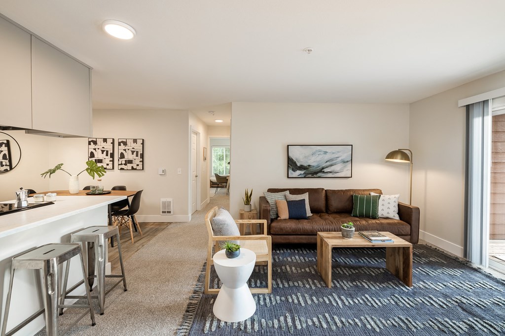 Living Room With Kitchen View at Canyon Creek, Wilsonville