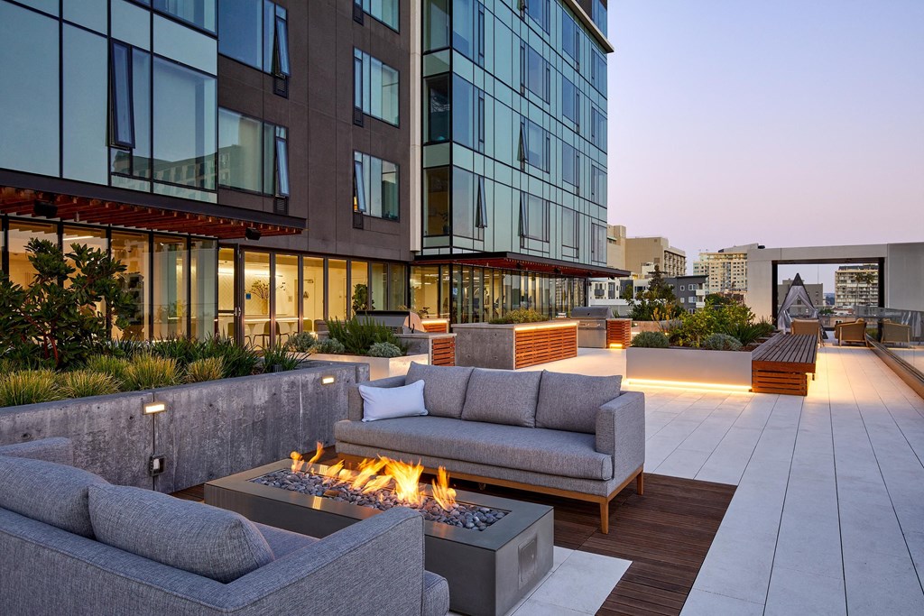 outdoor night shot of fire pit