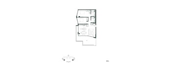 A black and white floor plan of a house with labeled rooms.