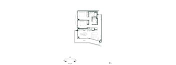 A black and white architectural floor plan of a house.