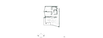 A black and white floor plan of a house with a garage.