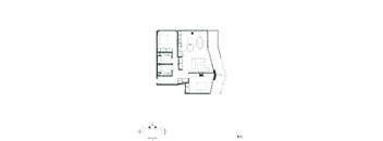 A black and white floor plan of a house with rooms labeled.