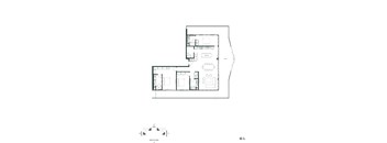 A black and white architectural floor plan of a building.