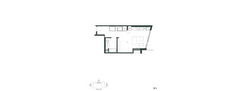 A black and white floor plan of a house with rooms labeled.