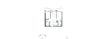 A black and white floor plan of a house with rooms labeled.