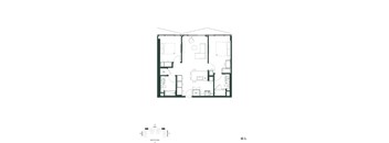 A black and white floor plan of a house with rooms labeled.