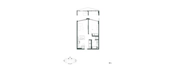 A black and white floor plan of a house with a garage and a separate office.