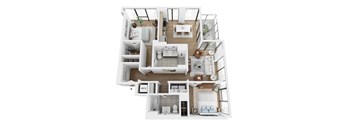 a 3d floor plan of a home with a bedroom and a bathroom