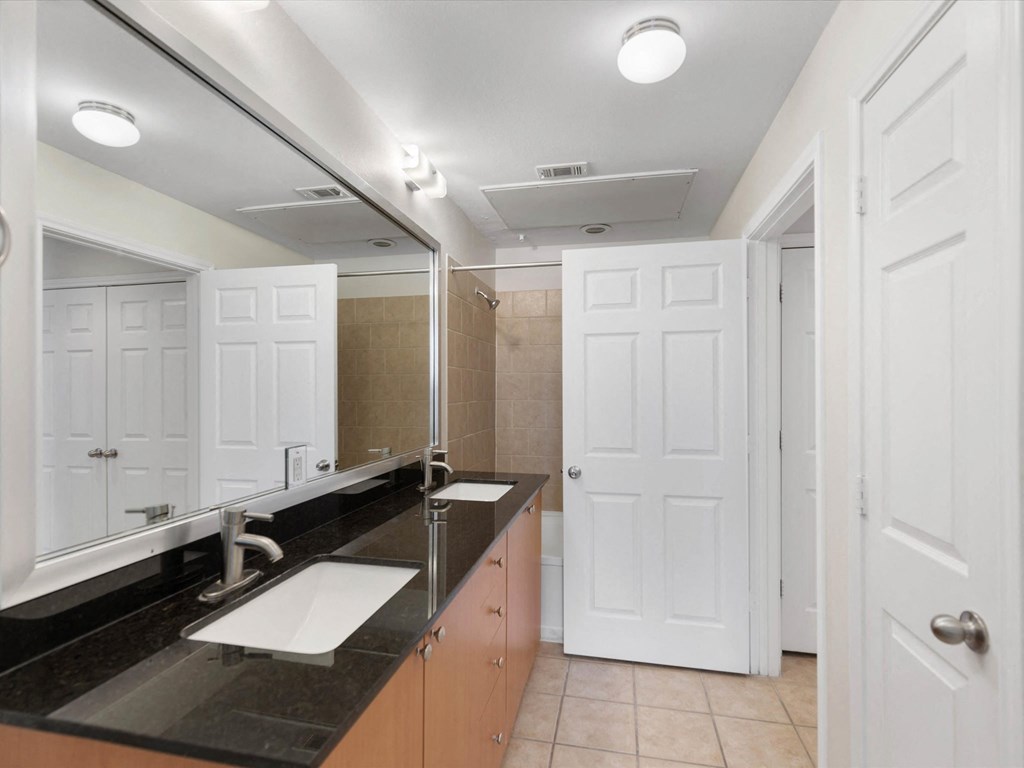 bathroom with double sinks